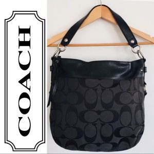 Coach Monogram canvas & leather black Zoe purse
